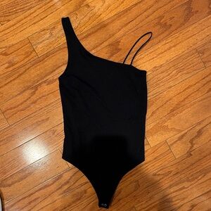 Abercrombie & Fitch Black Asymmetric One-Shoulder women Bodysuit